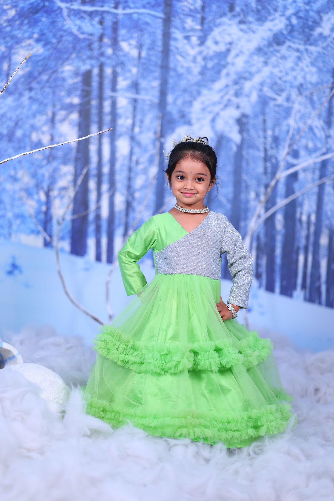 Emerald Snow Princess Dress